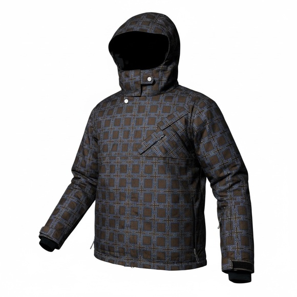 Bonfire Snowboard Ski Jacket Men’s Large Insulated Hooded Geometric - Picture 2 of 11